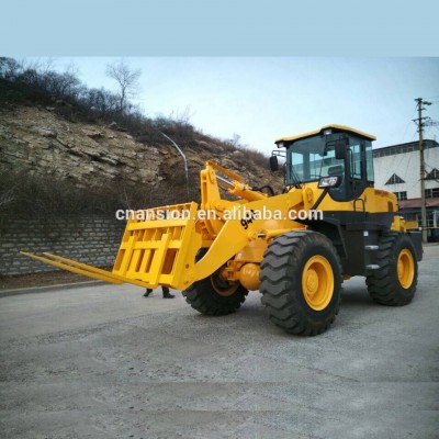 front end loader pallet forks with 2.0 m3 earthmoving bucket and 180HP turbocharged engine